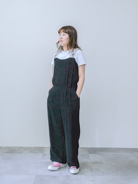 「アイテム（サロペット/オーバーオール）」を使った、DOLLUPOOPS_TEVALTさん（レディース・158cm）の夏コーディネート