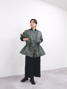 「アイテム（MA-1）」を使った、DOLLUPOOPS_TEVALTさん（レディース・158cm）の冬コーディネート