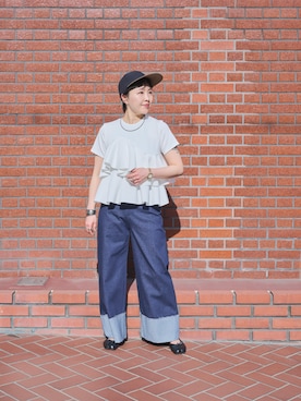 「DOLLUPOOPS（ドールアップウップス）のアイテム（パンツ）」を使った、DOLLUPOOPS_TEVALTさん（レディース・158cm）の春コーディネート