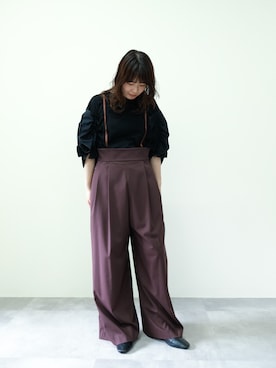 「DOLLUPOOPS（ドールアップウップス）のアイテム（パンツ）」を使った、DOLLUPOOPS_TEVALTさん（レディース・158cm）の秋コーディネート