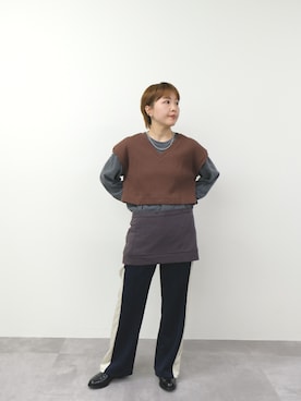 「DOLLUPOOPS（ドールアップウップス）のアイテム（パンツ）」を使った、DOLLUPOOPS_TEVALTさん（レディース・158cm）の秋コーディネート