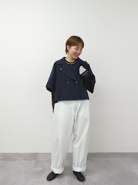 「シアートップス」｜「アイテム（その他アウター）」を使った、DOLLUPOOPS_TEVALTさん（レディース・158cm）の秋コーディネート