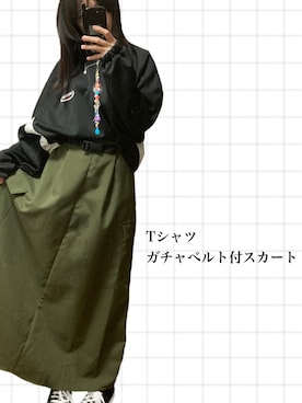 「FREAK'S STORE（フリークスストア）のアイテム（Tシャツ/カットソー、ブラック系）」を使った、ツナ🐻‍❄️さん（レディース・155cm）の春コーディネート