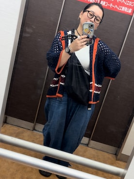 「GEVS.（ジェイヴィス）のアイテム（カーディガン/ボレロ）」を使った、真波(Manami)さん（レディース・153cm）の夏コーディネート
