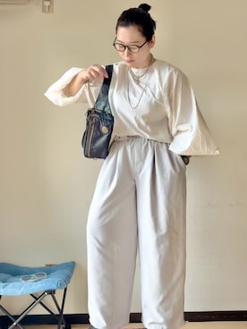 「LAKOLE（ラコレ）のアイテム（パンツ）」を使った、真波(Manami)さん（レディース・153cm）の夏コーディネート