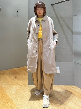 「FRAPBOIS」｜「アイテム（ステンカラーコート）」を使った、hokazonoさん（レディース・156cm）の春コーディネート