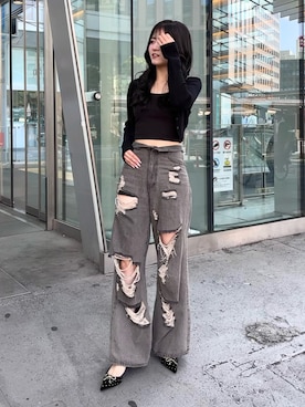 「EVOL(EVOL)」｜「アイテム（パンツ）」を使った、hanaさん（レディース・158cm）の秋コーディネート