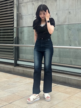 「one after another NICE CLAUP（ワンアフターアナザーナイスクラップ）のアイテム」を使った、hanaさん（レディース・158cm）の夏コーディネート