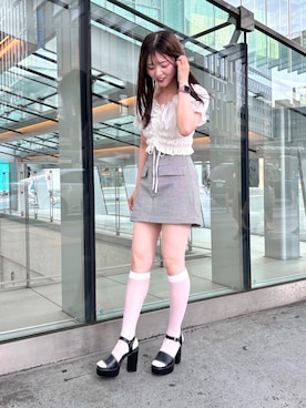 「WC（ダブル シー）のアイテム（トップス）」を使った、hanaさん（レディース・158cm）の夏コーディネート