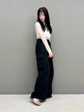 「アイテム（スウェットパンツ）」を使った、hanaさん（レディース・158cm）の夏コーディネート