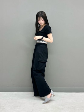 「アイテム（スウェットパンツ）」を使った、hanaさん（レディース・158cm）の夏コーディネート
