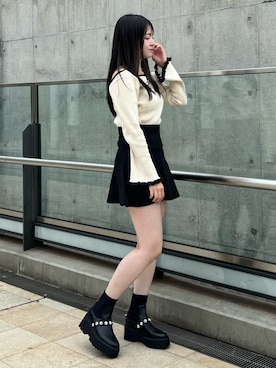 「EVOL（イーボル）のアイテム（ブーツ）」を使った、hanaさん（レディース・158cm）の秋コーディネート