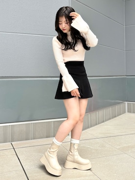 「タートルネック」｜「アイテム（ソックス/靴下）」を使った、hanaさん（レディース・158cm）の秋コーディネート