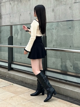 「EVOL（イーボル）のアイテム（ブーツ）」を使った、hanaさん（レディース・158cm）の秋コーディネート