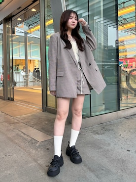 「EVOL(EVOL)」｜「アイテム（ジャケット/アウター）」を使った、hanaさん（レディース・158cm）の秋コーディネート