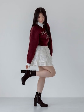 「アイテム（レインシューズ）」を使った、hanaさん（レディース・158cm）の秋コーディネート