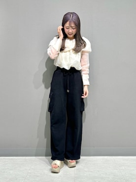 「アイテム（スウェットパンツ）」を使った、hanaさん（レディース・158cm）の夏コーディネート