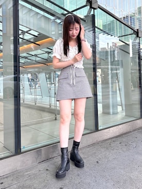 「WC（ダブル シー）のアイテム（トップス）」を使った、hanaさん（レディース・158cm）の夏コーディネート