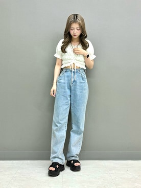 「WC（ダブル シー）のアイテム（トップス）」を使った、hanaさん（レディース・158cm）の春コーディネート