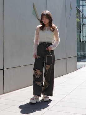 「EVOL(EVOL)」｜「アイテム（キャミソール）」を使った、hanaさん（レディース・158cm）の春コーディネート