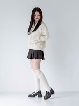 「アイテム（ソックス/靴下）」を使った、hanaさん（レディース・158cm）の秋コーディネート