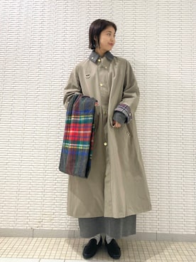 「アイテム（ステンカラーコート）」を使った、ナガタエリさん（レディース・158cm）の秋コーディネート