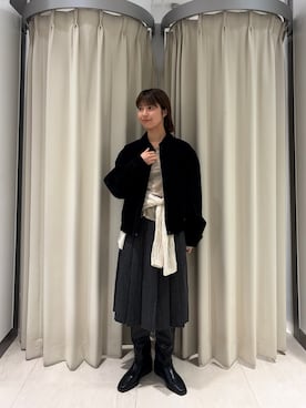 「KBF（ケイビーエフ）のアイテム（ジャケット/アウター）」を使った、ナガタエリさん（レディース・158cm）の秋コーディネート
