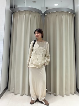 「KBF（ケイビーエフ）のアイテム（トップス）」を使った、ナガタエリさん（レディース・158cm）の春コーディネート