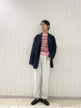 「アイテム（セットアップ）」を使った、ナガタエリさん（レディース・158cm）の秋コーディネート