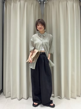「KBF（ケイビーエフ）のアイテム（パンツ）」を使った、ナガタエリさん（レディース・158cm）の夏コーディネート