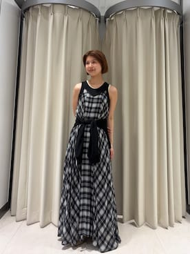 「KBF（ケイビーエフ）のシアーシャツカーディガン（シャツ/ブラウス、ブラック系）」を使った、ナガタエリさん（レディース・158cm）の春コーディネート