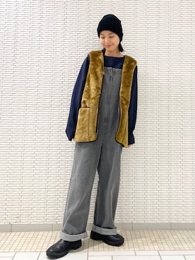 「アイテム（その他アウター、ブラウン系）」を使った、ナガタエリさん（レディース・158cm）の秋コーディネート