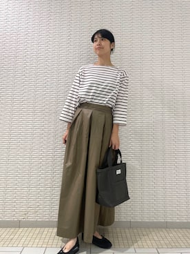 「アイテム（バレエシューズ）」を使った、ナガタエリさん（レディース・158cm）の夏コーディネート