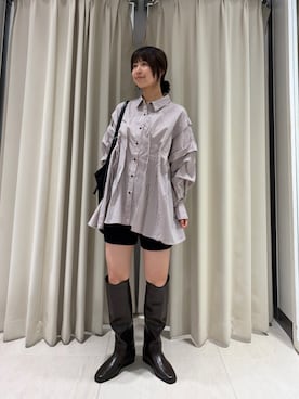 「KBF（ケイビーエフ）のアイテム（ブーツ）」を使った、ナガタエリさん（レディース・158cm）の秋コーディネート