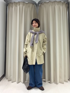 「KBF（ケイビーエフ）のアイテム（バッグ）」を使った、ナガタエリさん（レディース・158cm）の春コーディネート