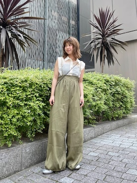 「アイテム（オールインワン・サロペット、グリーン系）」を使った、erieri1002さん（レディース・158cm）の夏コーディネート
