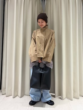 「KBF（ケイビーエフ）のアイテム（パンツ）」を使った、ナガタエリさん（レディース・158cm）の春コーディネート