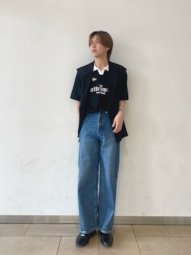 「ジレ」｜「アイテム（その他アウター）」を使った、daikiさん（メンズ・173cm）の春コーディネート