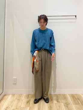 「KBF（ケイビーエフ）のアイテム（スラックス）」を使った、daikiさん（メンズ・173cm）の夏コーディネート