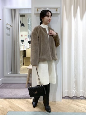 「アイテム（チュニック）」を使った、YUさん（レディース・153cm）の秋コーディネート