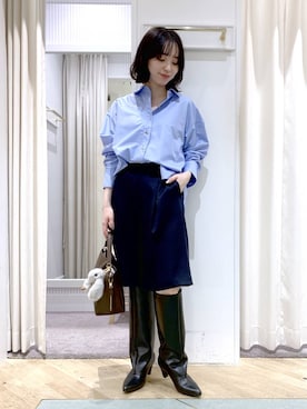 「アイテム（チャーム）」を使った、YUさん（レディース・153cm）の秋コーディネート