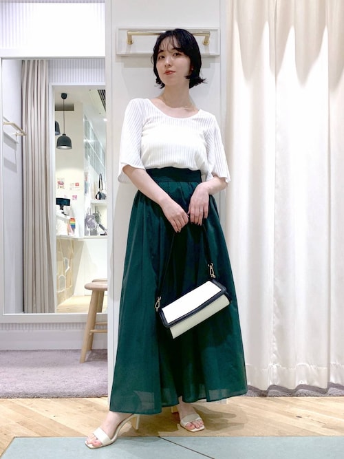 プトマヨ　ミントグリーン フレアスカート KOBE LETTUCE スカート フレアスカート ロングスカート