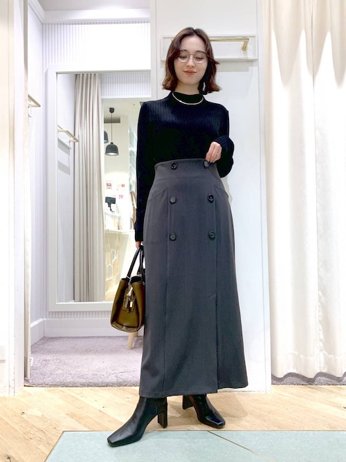 アーモリン　プリーツスカート セール】ボタンIラインスカート202648（スカート）｜Andemiu