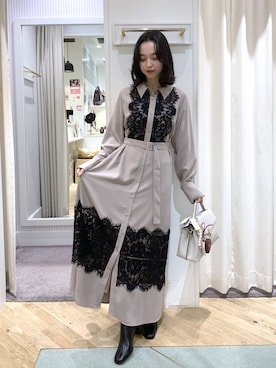 「アイテム（チャーム）」を使った、YUさん（レディース・153cm）の冬コーディネート