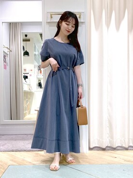 「Andemiu（アンデミュウ）のザツザイハイショクBAG995247（かごバッグ）」を使った、YUさん（レディース・153cm）の春コーディネート