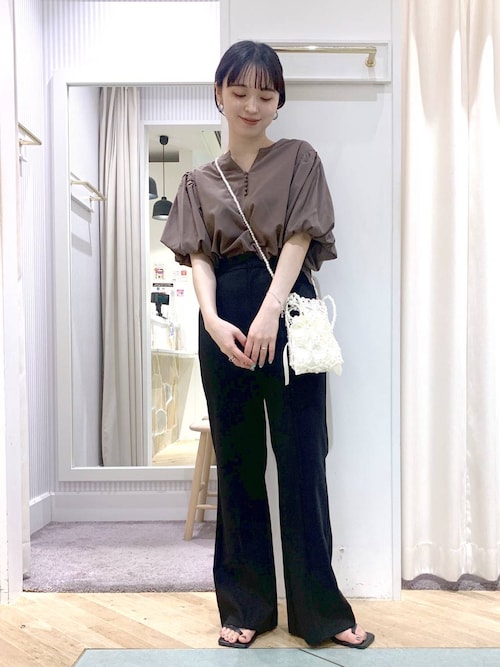 セール】【LサイズWEB限定】ピンタックフレアパンツ136047（スラックス