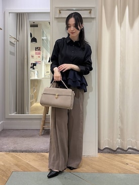 「Andemiu（アンデミュウ）のサイドストラップミュール/1045951（パンプス）」を使った、YUさん（レディース・153cm）の秋コーディネート