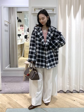 「アイテム（チャーム）」を使った、YUさん（レディース・153cm・20代）の冬コーディネート