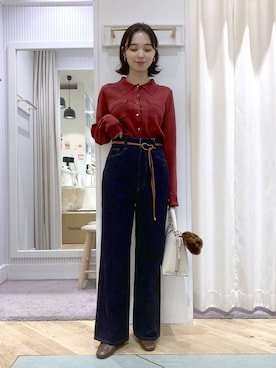 「アイテム（チャーム）」を使った、YUさん（レディース・153cm・20代）の秋コーディネート