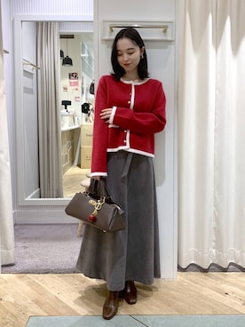 「アイテム（チャーム）」を使った、YUさん（レディース・153cm・20代）の冬コーディネート